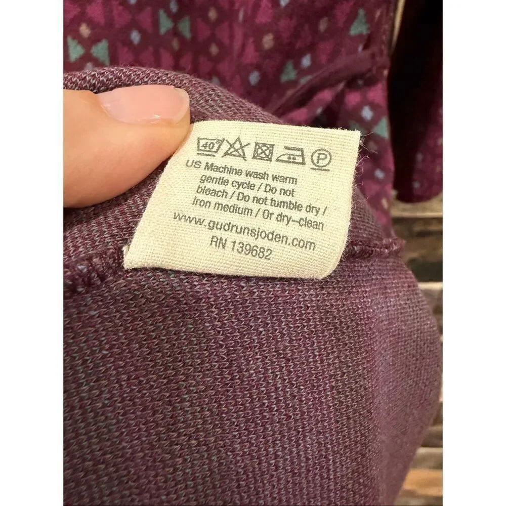 Gudrun Sjoden midi burgundy dress size Large - Picture 6 of 8